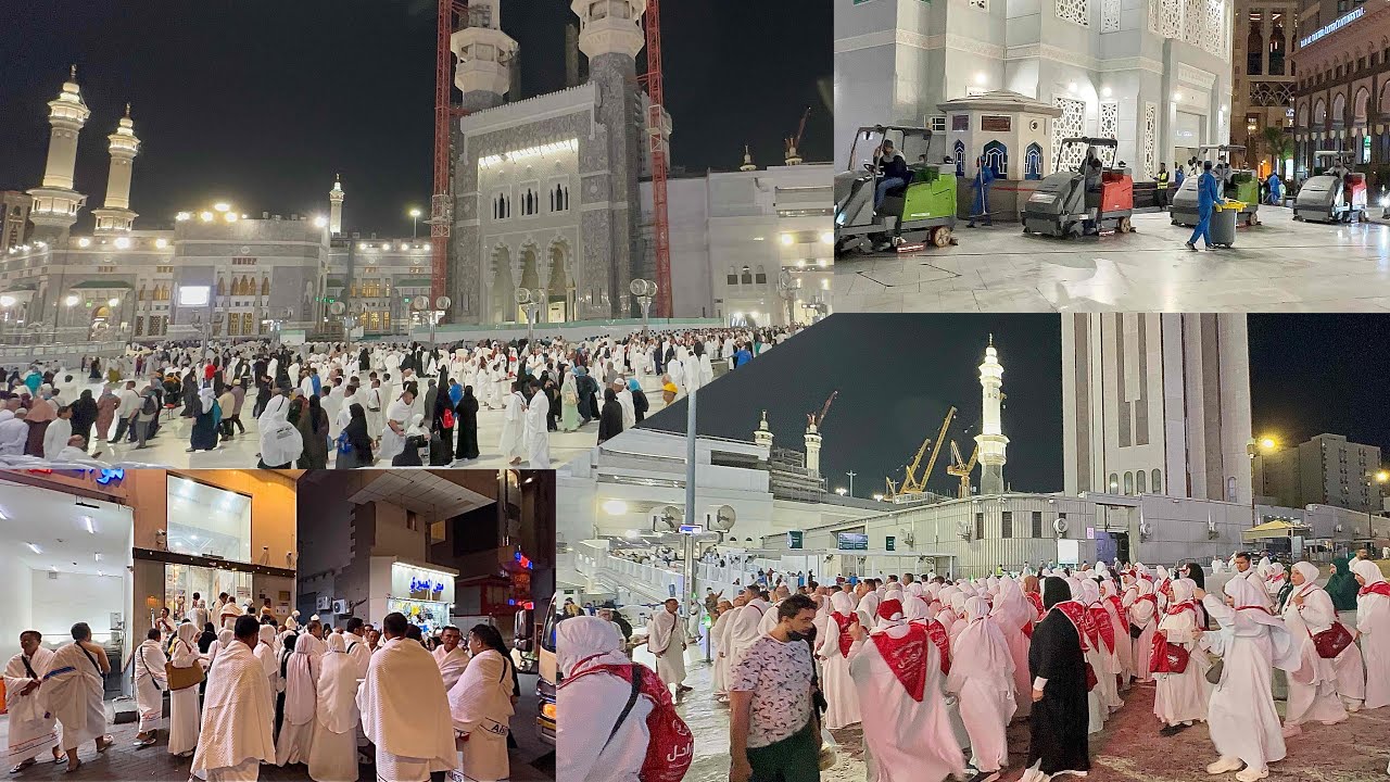 شاهد أجواء المعتمرين من شارع إبراهيم الخليل وشارع أجياد وزحمة المعتمرين في المسجد الحرام