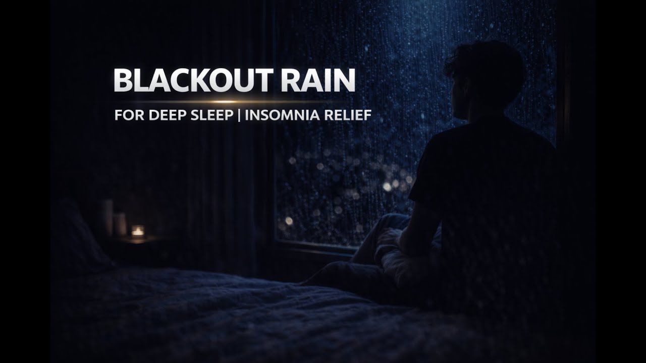 Blackout Rain Sounds for Deep Sleep 🌧️ | Insomnia Relief Night Ambience | No Music