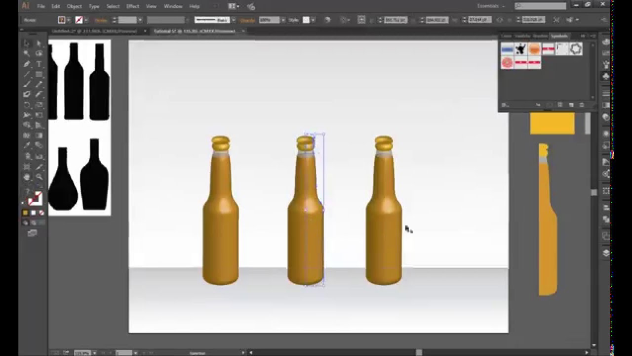 Crear botella 3D  // Illustrator
