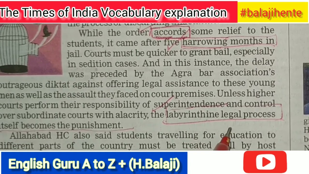 Editorial Words explained || English Newspaper Vocabulary Explanation #balajihente