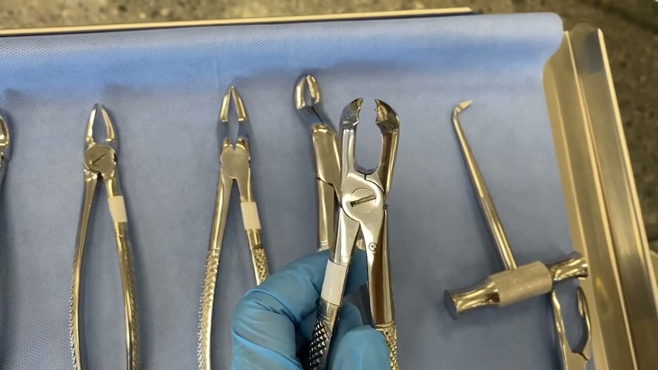 Fórceps dentales. Bandeja de exodoncia.