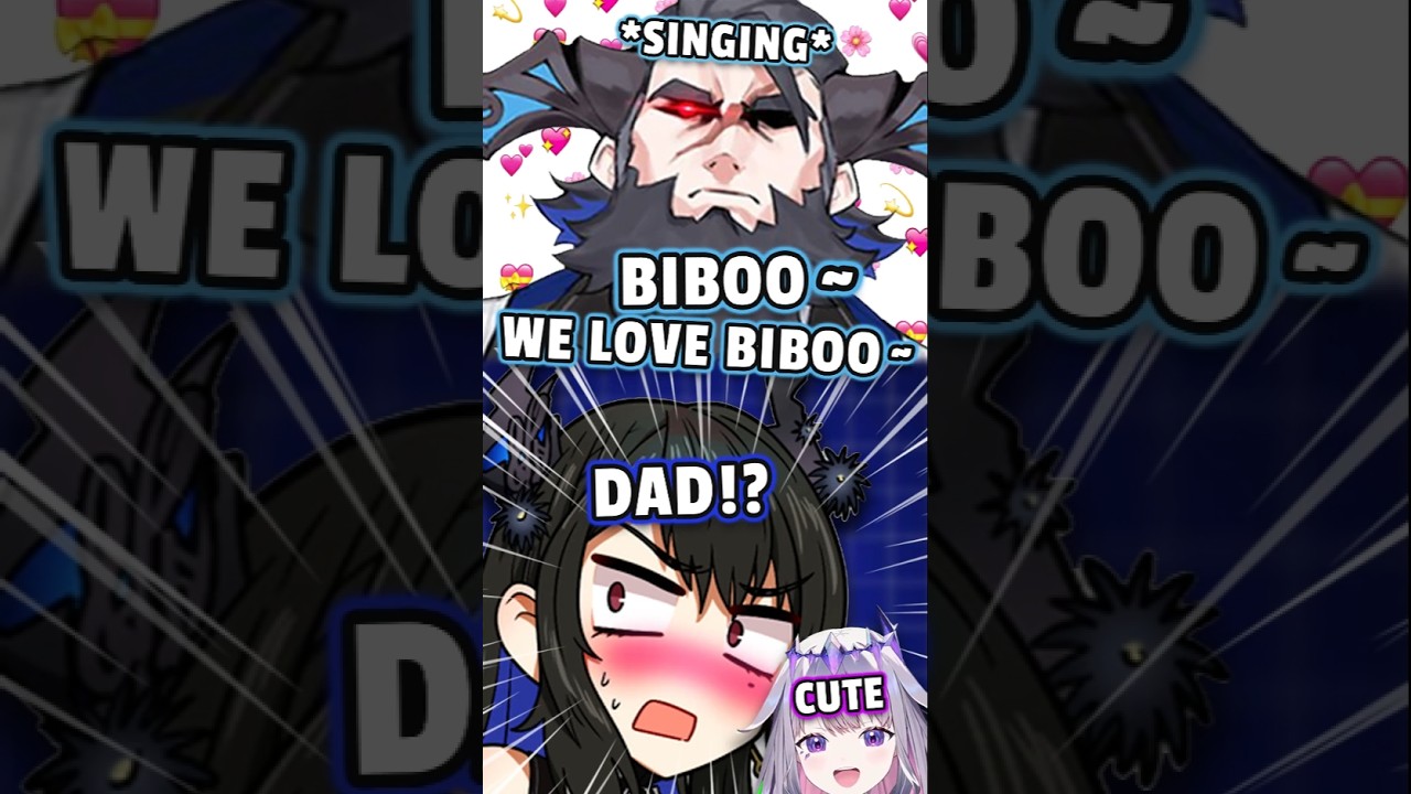 Nerissa feels a bit embarrassed when her dad sings to biboo #shorts #vtuber #hololive