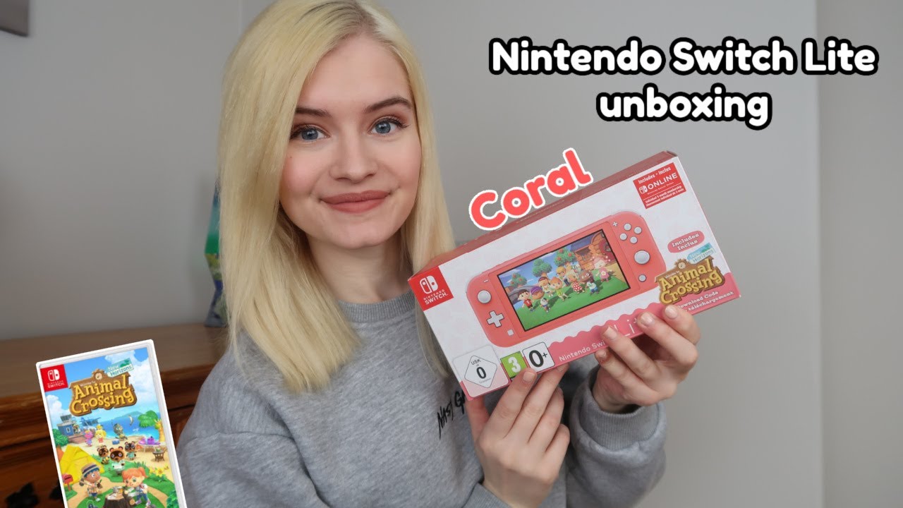 Coral Nintendo Switch Lite Unboxing 2021 + gaming wishlist! ✨