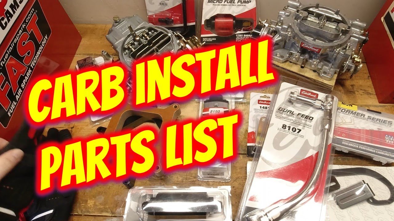 Детали, необходимые для установки карбюратора Edelbrock and Holley