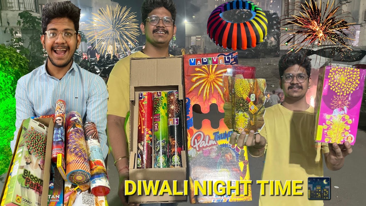 Diwali Night Time Full Fun ✨️ And Crackers 😍 Brusting 2024