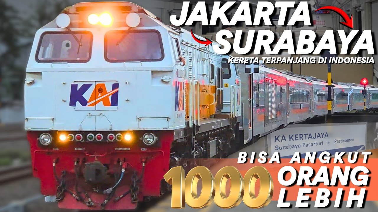 MASIH JADI YANG NO.1 DI INDONESIA‼️ Naik KA KERTAJAYA Kereta Terpanjang Sampai 320 Meter‼️😱