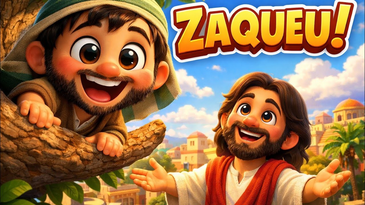 ZAQUEU | Música Infantil Bíblica 🎵 | História de Zaqueu em 3D Pixar | Gospel Kids