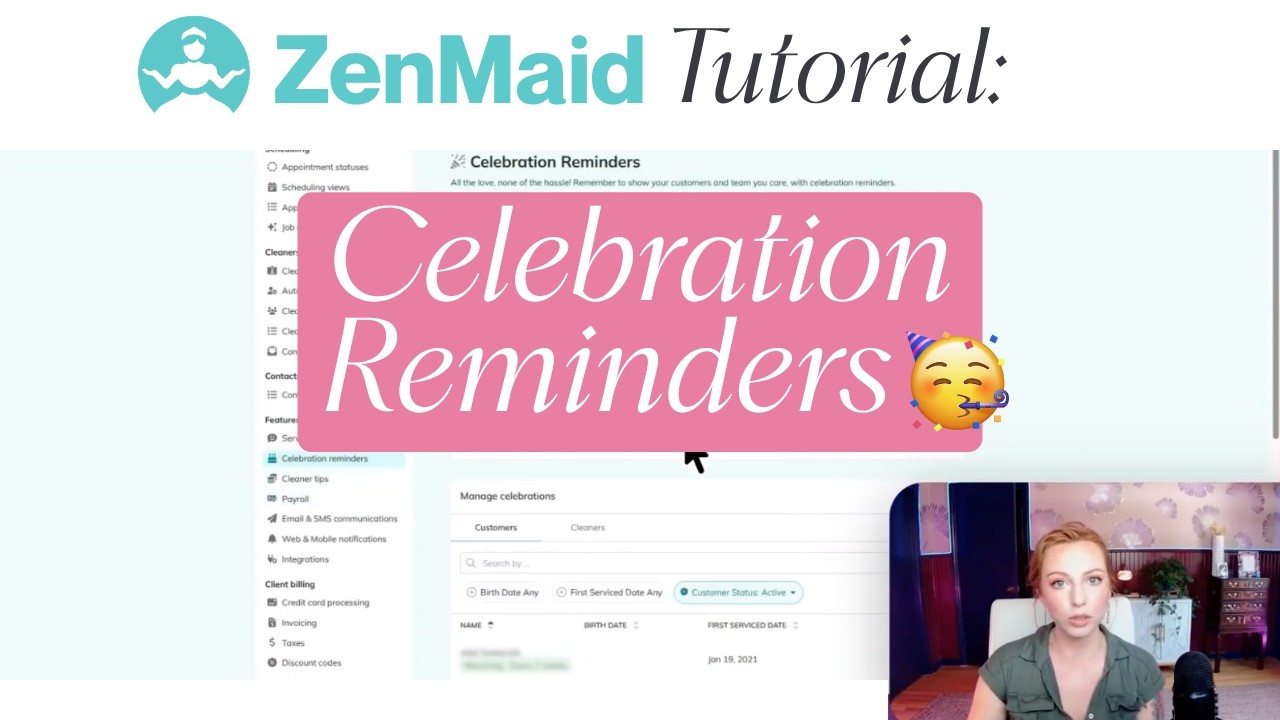 Как Стефани использует функцию напоминаний о праздниках в ZenMaid, чтобы впечатлить постоянных кл...