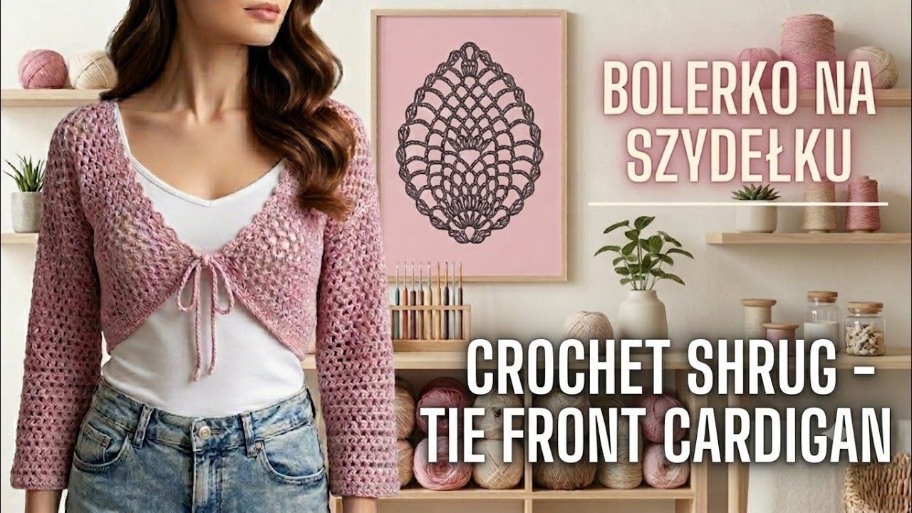 NR/83 Jak Zrobić Bolerko Na Szydełku Wz&oacute;r Tutorial / Crochet Shrug, Tie-Front Cardigan