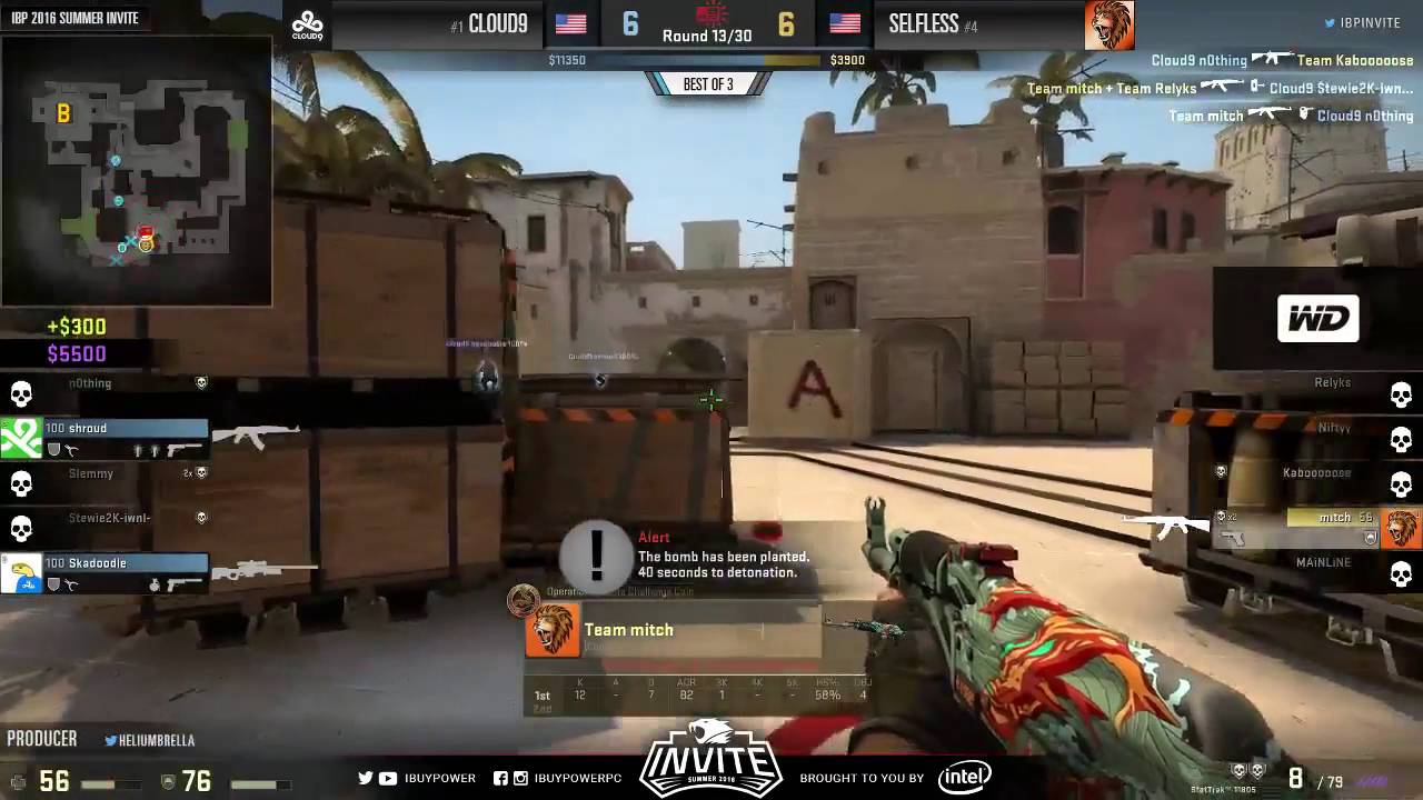 M1tch - 1vs4 clutch (Cloud9 vs Selfless...IBP 2016 Summer)