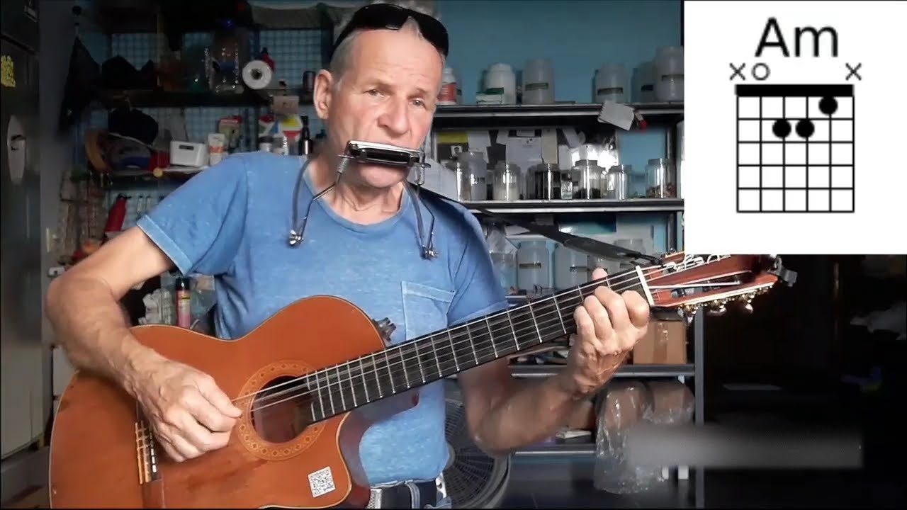 Moon River cover guitar & harmonica C-major Henry Mancini