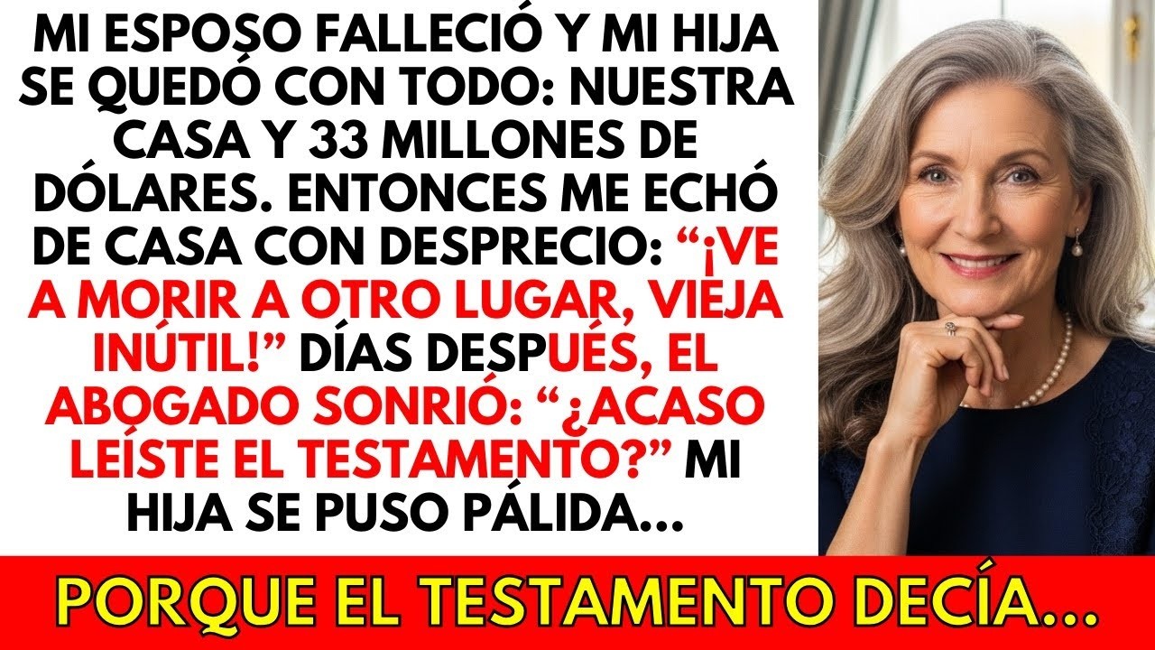 Mi HIJA heredó $33M y me echó de la casa — Tres días después volvió LLORANDO, suplicando mi ayuda