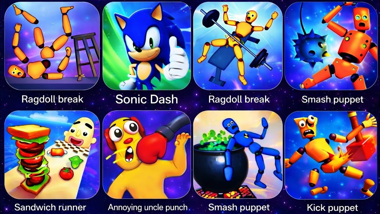 RagdollBreak,KickTheBuddy,RagdollFall,SprinkySurvival,SprinkyTransformer,RaceMaster,LuckyBalls