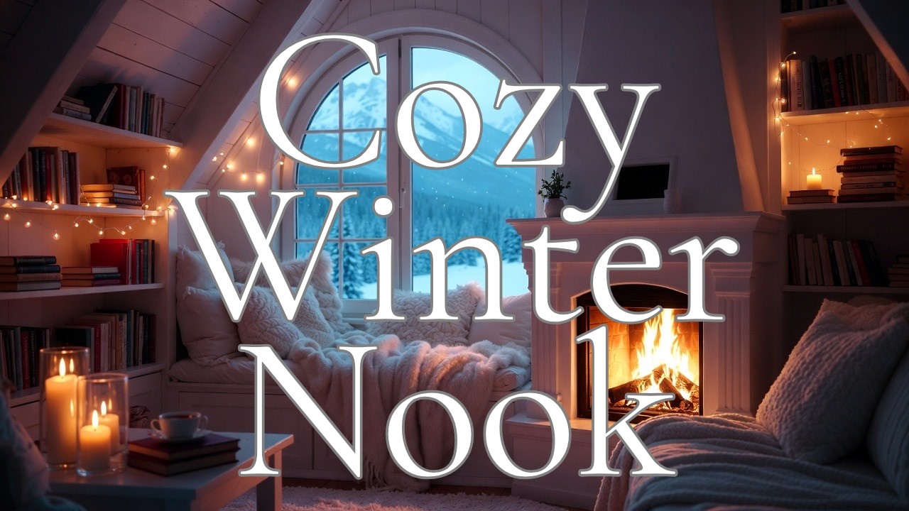 8 Hours Winter Court Library ❄️ Snowy Palace Fireplace Ambience for Sleep, Study & Relaxation