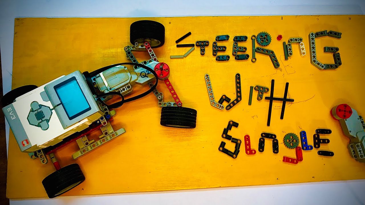 Ev3 REAR WHEEL DRIVE CAR ; Single motor drive with steering mechanism 
