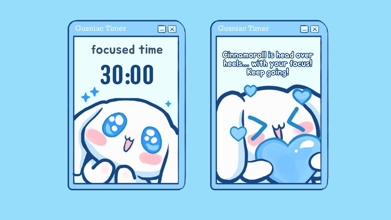 Study With Me & Bunny 💙 | 30/10 Pomodoro Timer &bull; Cute Lofi Playlist + Soft Brown Noise | Deep Focus