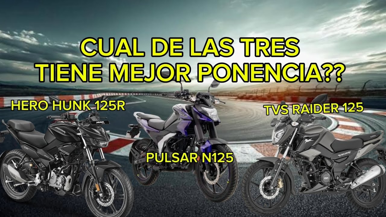 Cual tiene mejor potencia ?? Pulsarn125, raider125, hunk 125r 🤔🤔🤔🤔