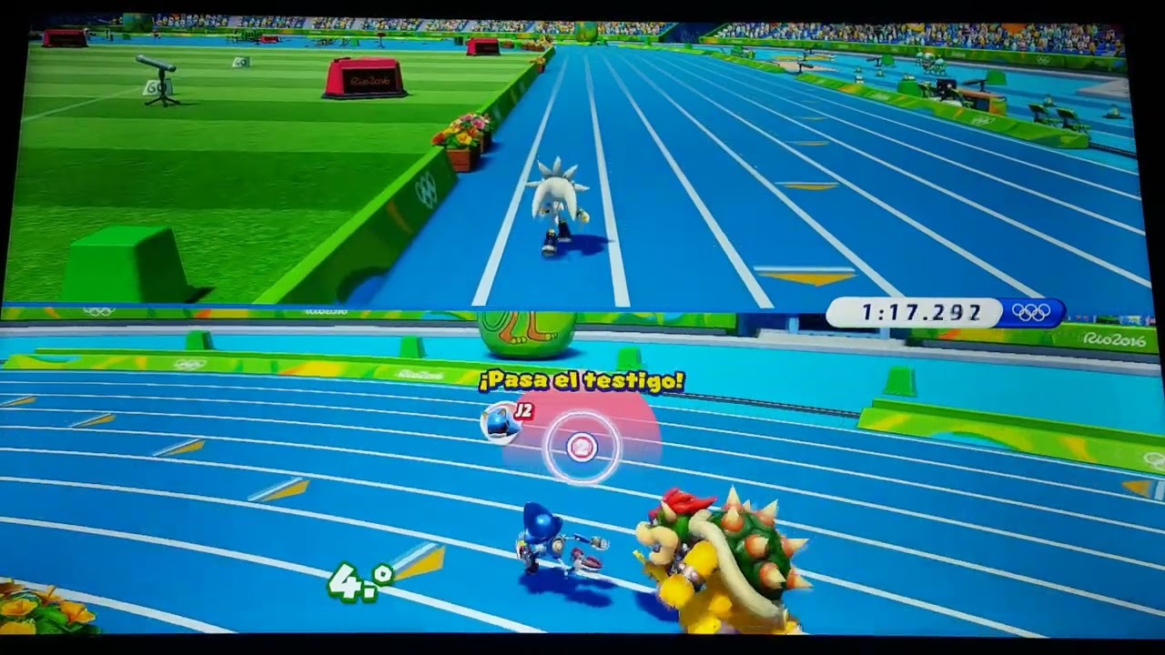 Mario & Sonic Rio 2016 Team Dr. Eggman Loses To Team Toad in 4x100m Relay