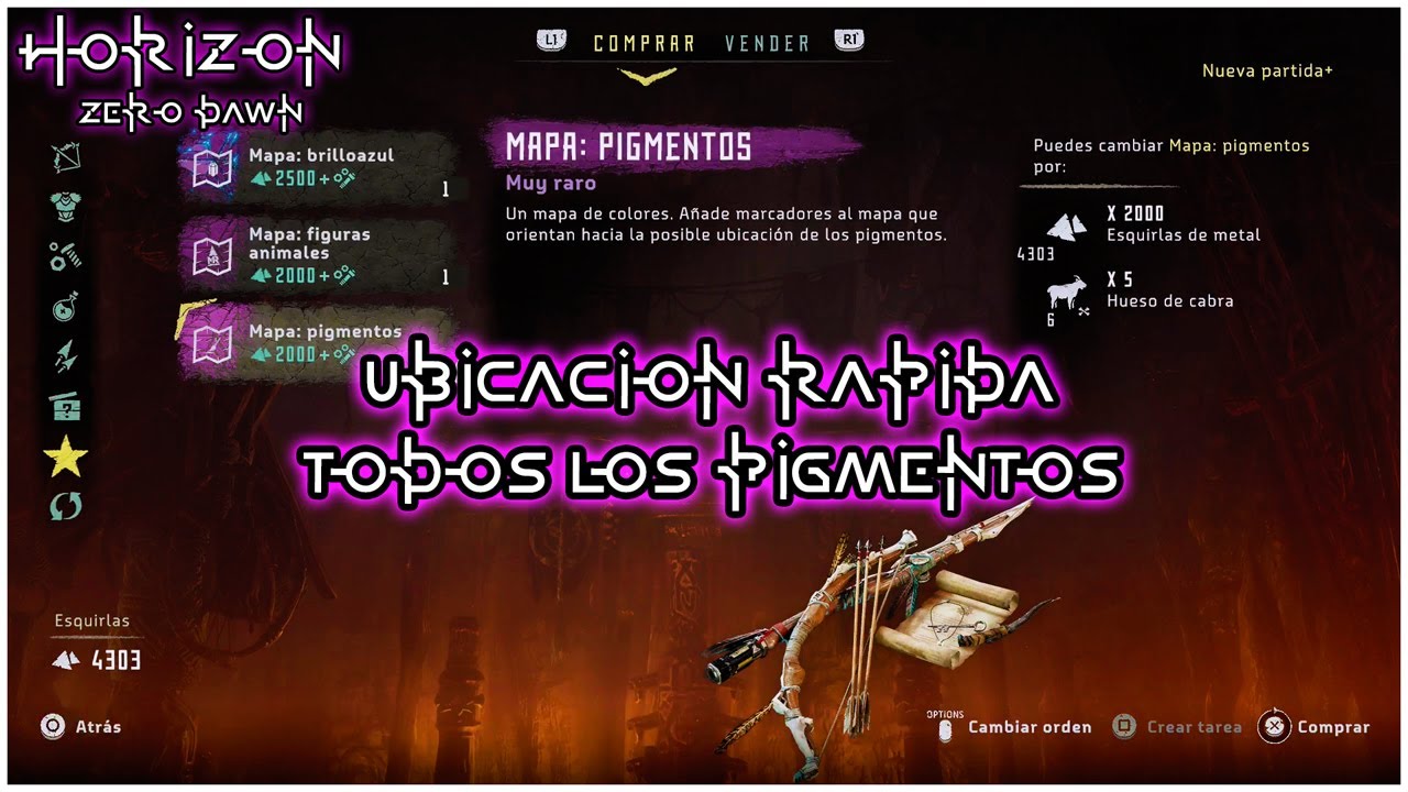 Ubicacion de Todos los Pigmentos Horizon The Frozen Wilds