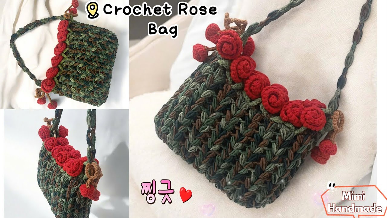 Móc Túi Hoa Hồng Có Zipper 🌹 Crochet Handbag ♡ How to Pick a Party Bag | Mimi Handmade