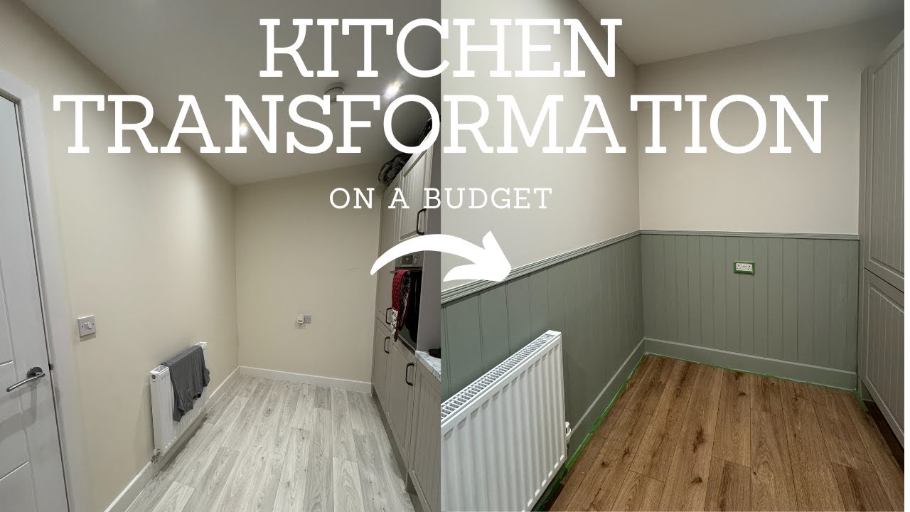 KITCHEN TRANSFORMATION ON A BUDGET! | PART ONE: Flooring, Panelling & Painting