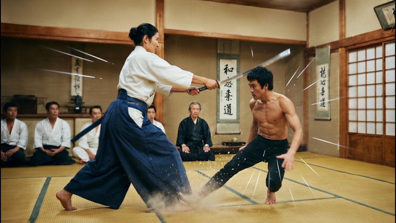Bruce Lee wurde von einer weiblichen Samurai-Schwertmeisterin herausgefordert und besiegte sie 1971