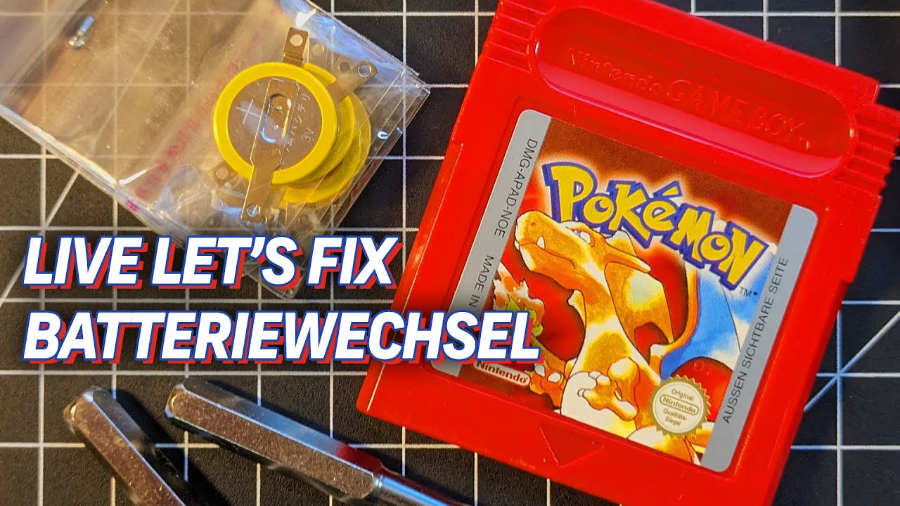 Pokémon Rot für den GameBoy: Batteriewechsel LIVE