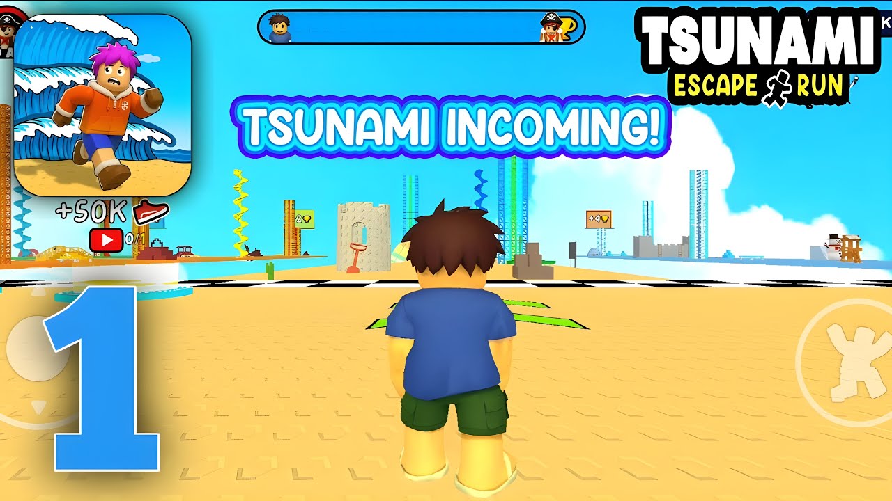 Tsunami Escape Run - Gameplay Walkthrough Part 1 (iOS, Android)