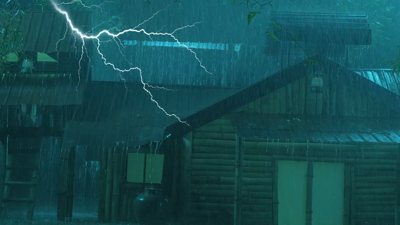 Extreme Rain & Loud Thunder on an Old Tin Roof ⛈️ | Fall Asleep in Minutes 😴