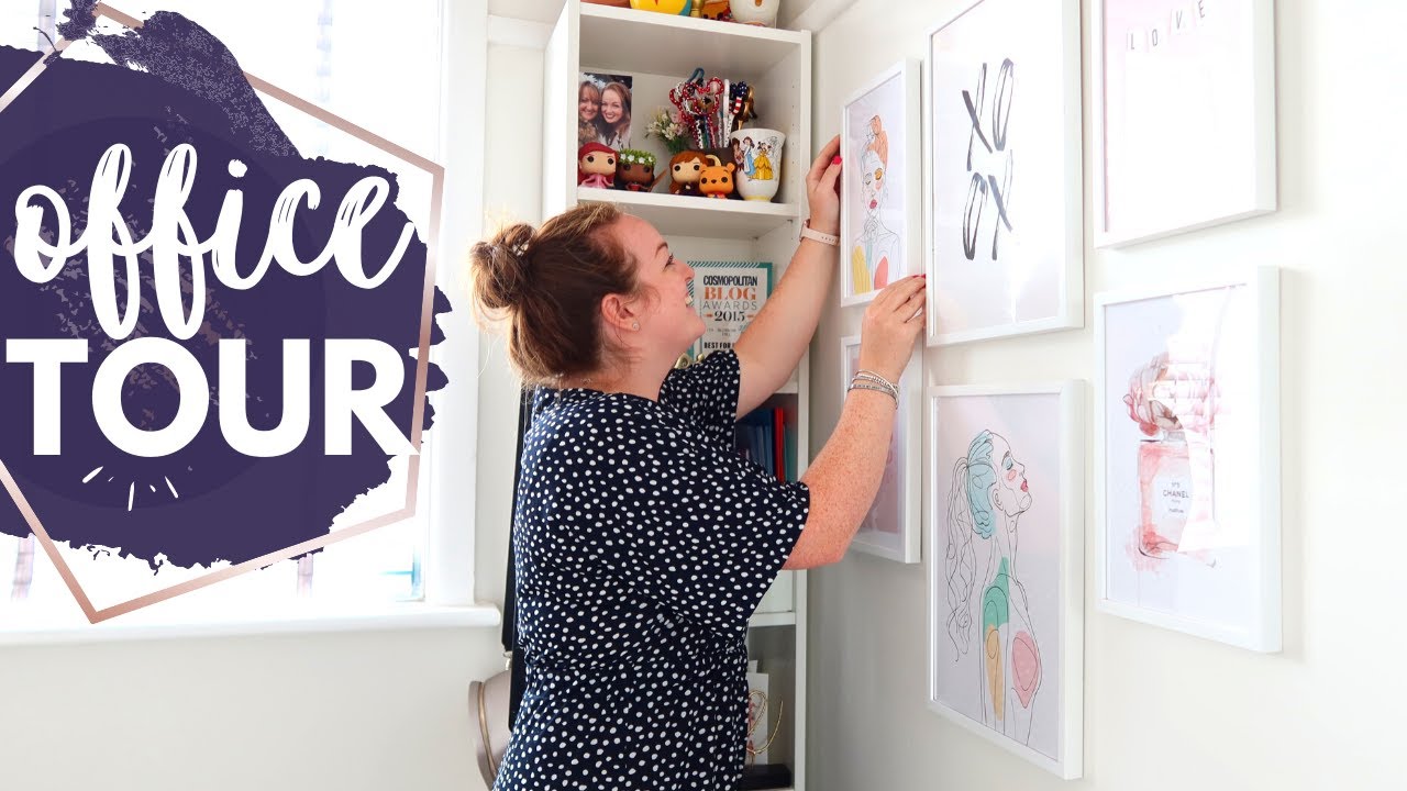 OFFICE TOUR! 👩&zwj;💻 Style, Declutter & Tidy Home Work Space &bull; Desk Organisation & Art Gallery Wall 🖼 AD