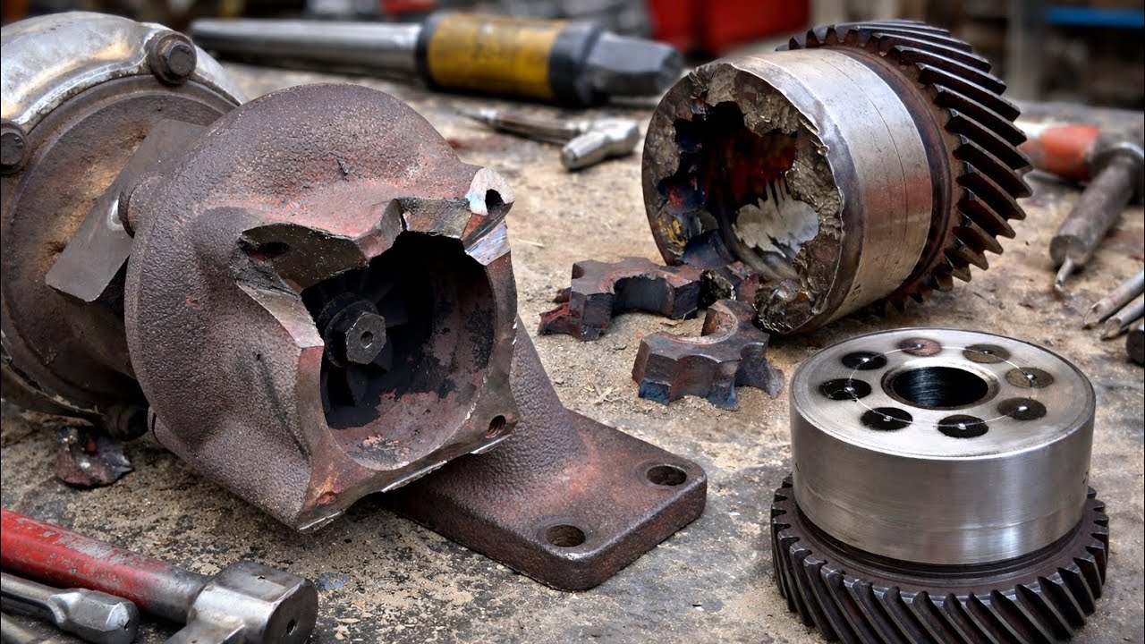 Destroyed Crank Gear Hub Repaired | Engine Turbo & Timing Gear Restoration