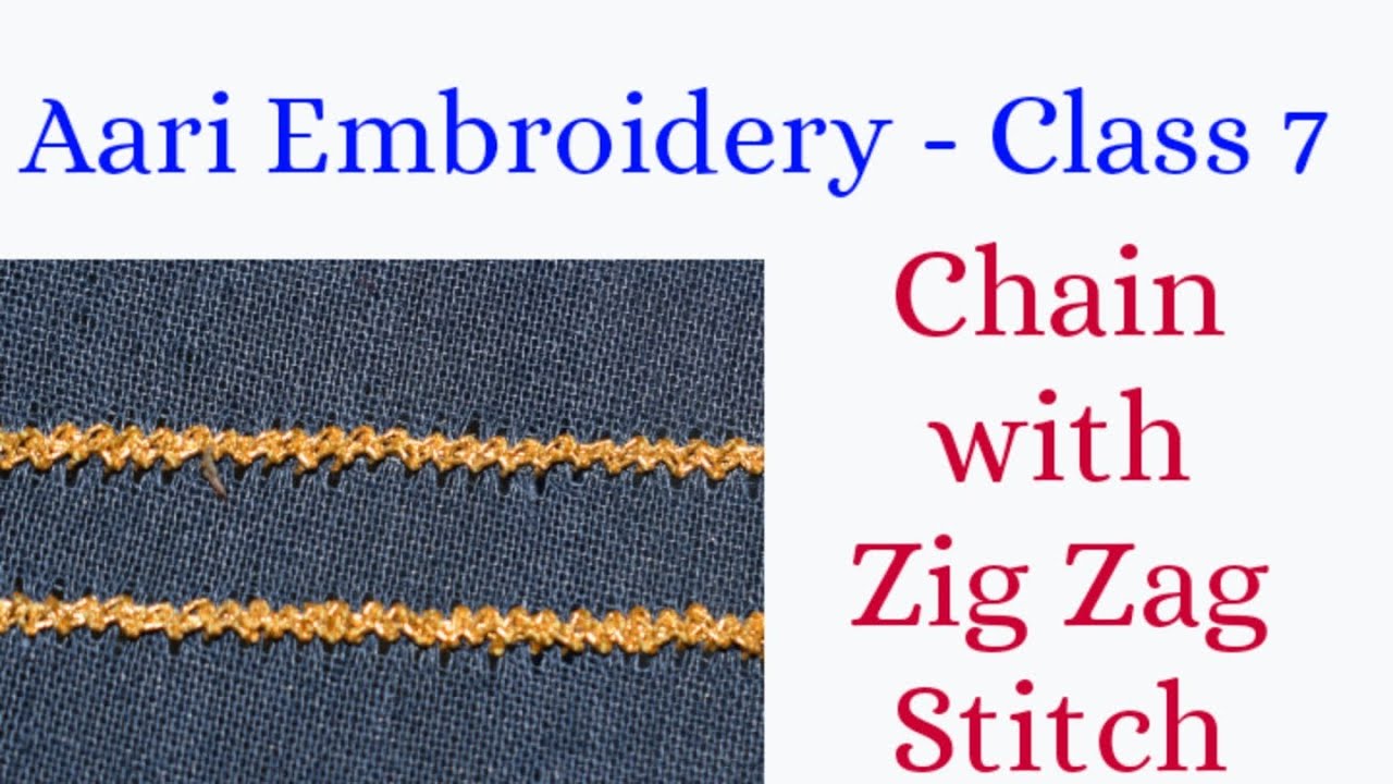 Aari Embroidery Class 7 - Chain with Zig Zag Stitch || Aari Tutorial in Tamil