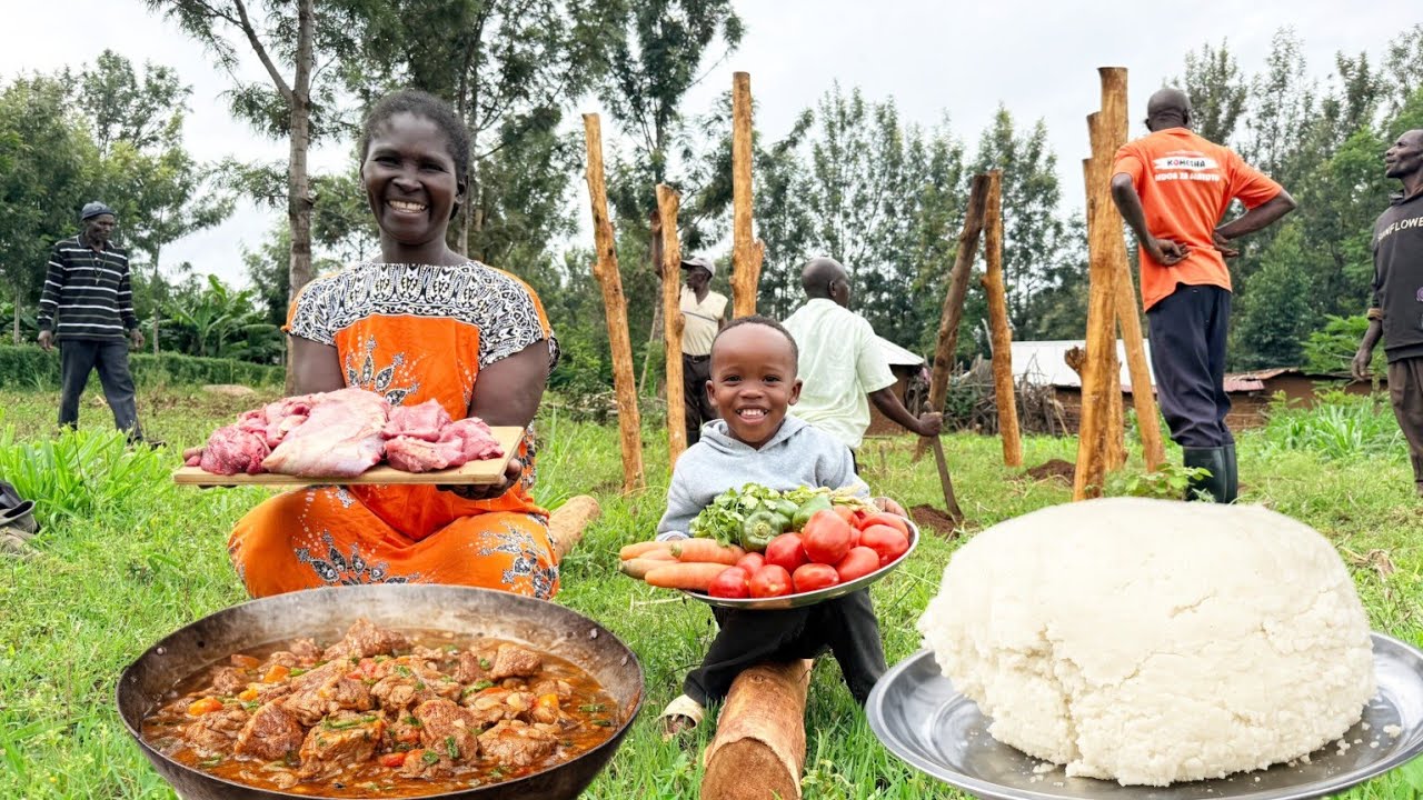 Rainy Day on Our Dream Land 🌧️ | Building a Store Room & Cooking Beef Stew and Ugali