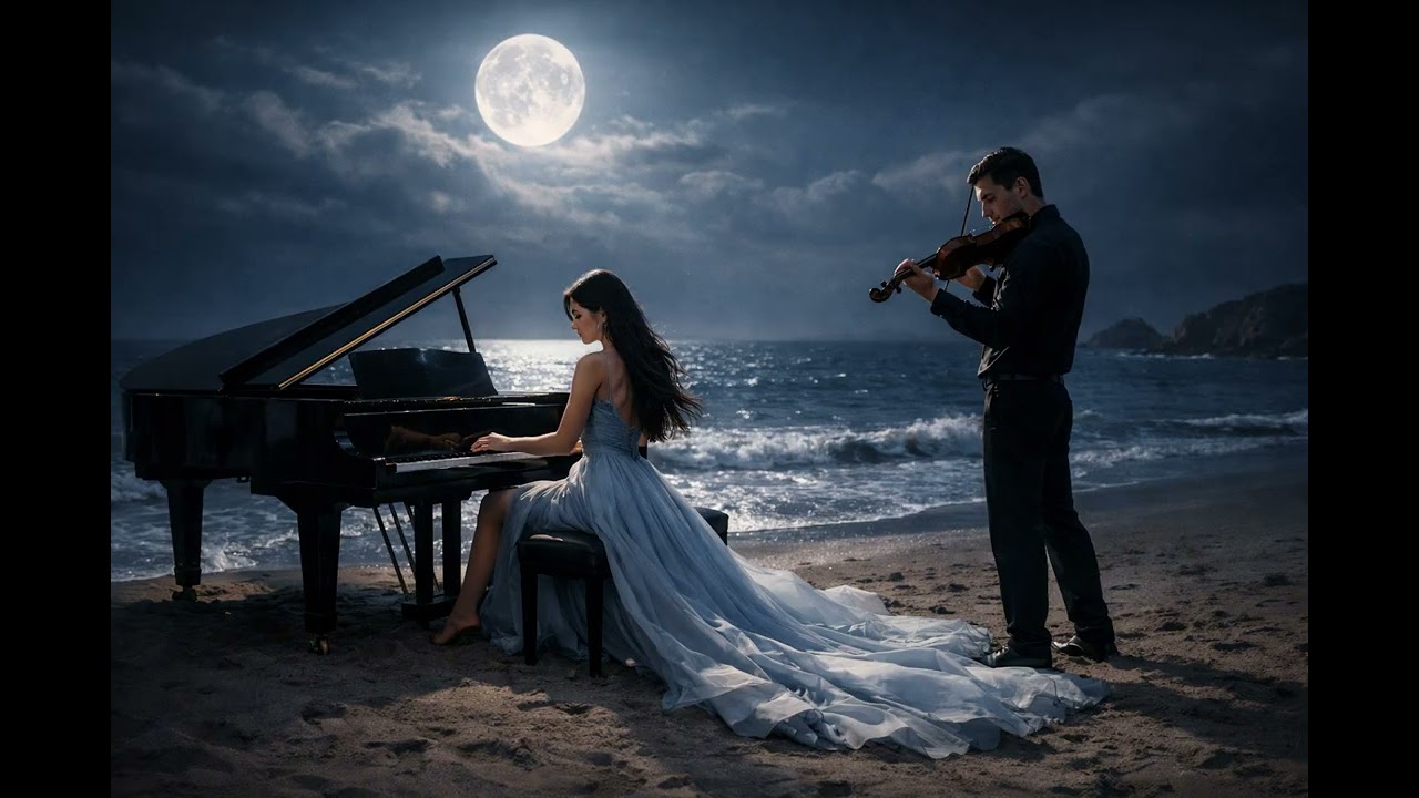 НОЧЬ. МОРЕ. ЛЮБОВЬ. | Пианино и скрипка под луной 🌙
