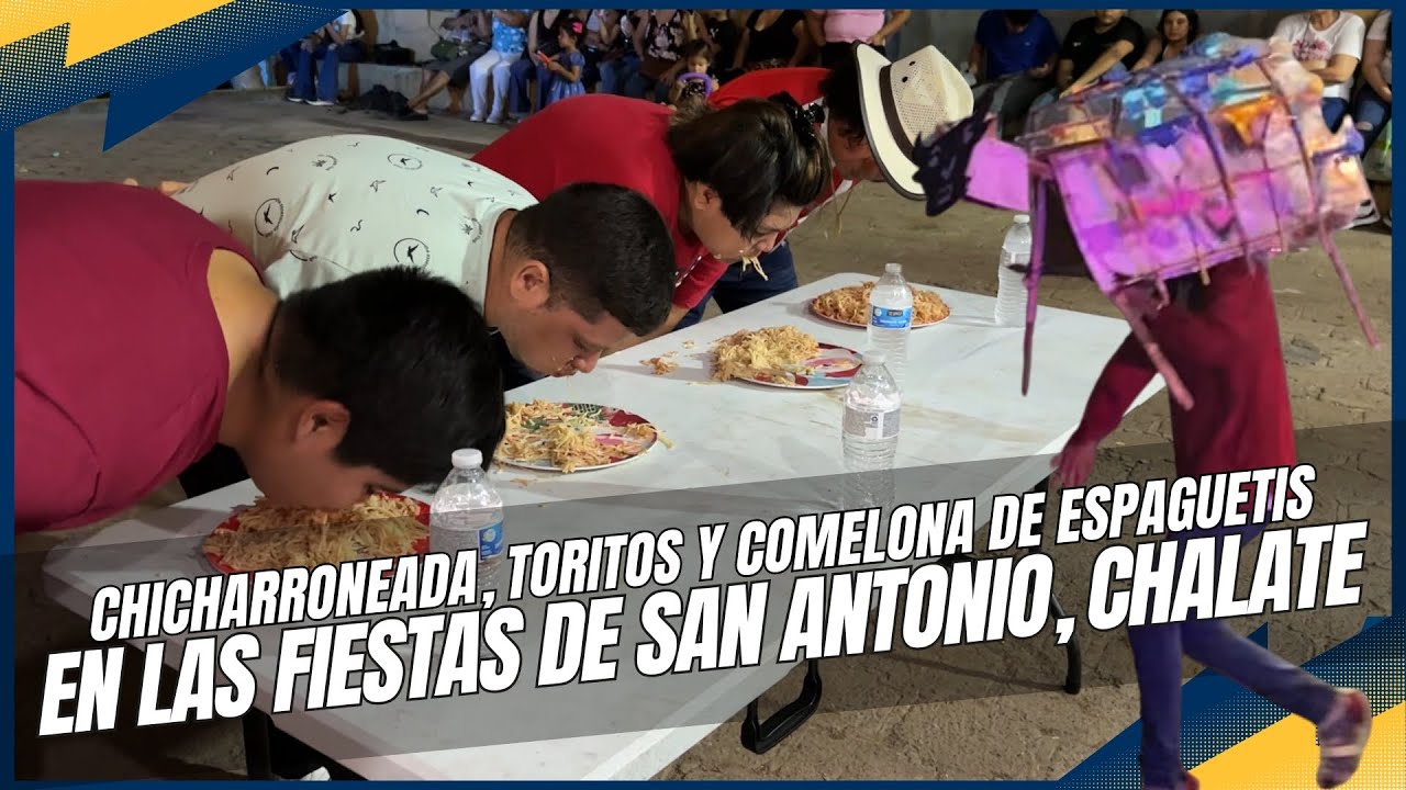 Chicharroneada, torit0s y comelona de espaguetis en las fiestas de San Antonio en Chalatenango.