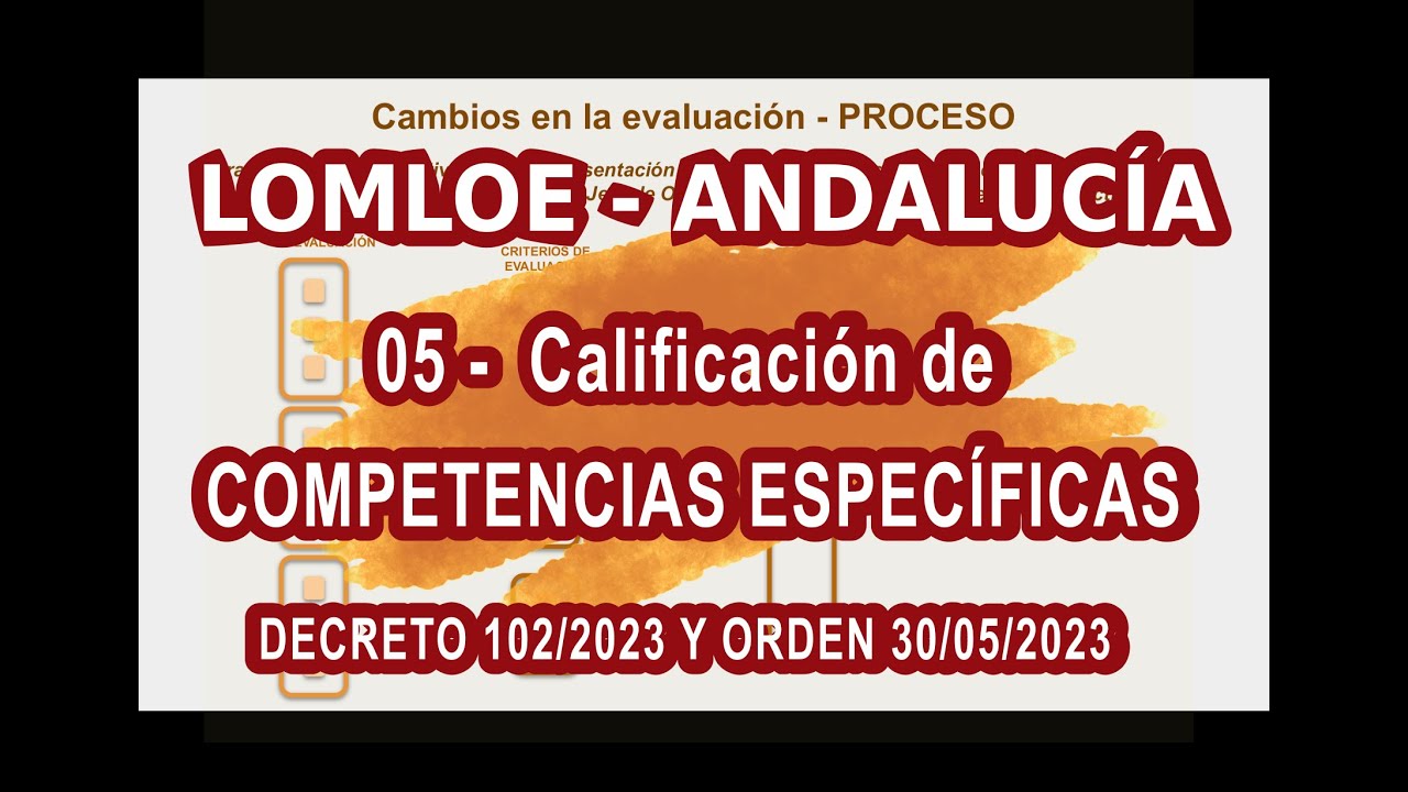 05 CÓMO CALIFICAR LAS COMPETENCIAS ESPECÍFICAS - CALIFICACIÓN LOMLOE Andalucía - ORDEN 30 MAYO 2023