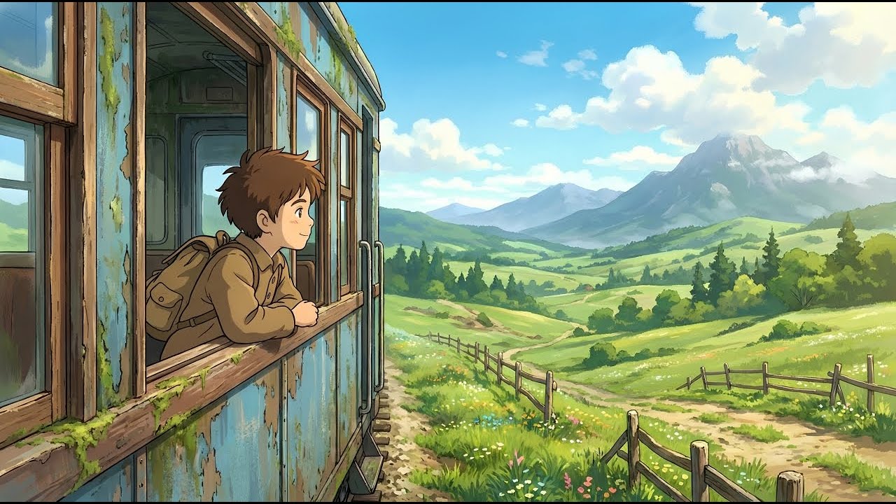 A Quiet Train Ride Through the Countryside | Relaxing Anime Music