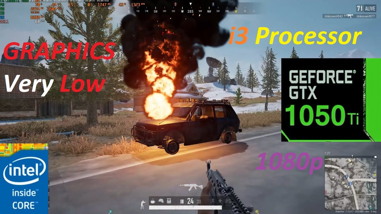 PUBG PC i3 Processor +8GB RAM+GTX 1050 TI 4GB Very Low Graphics 2020