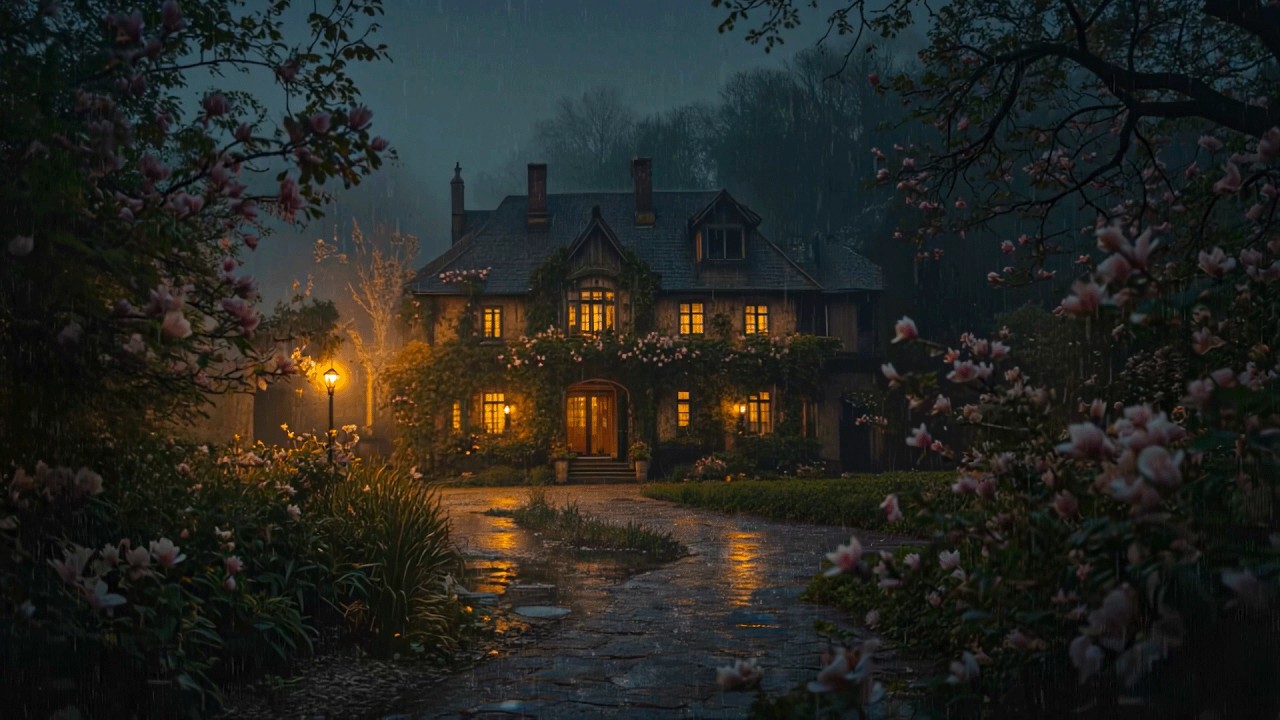 A Rainy Spring Night at an Old Manor | Dark Academia Ambience for Deep Focus | Moody Classical