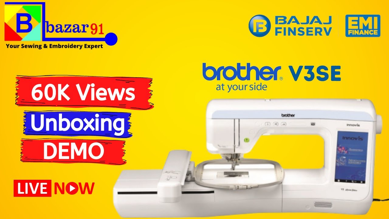 Brother V3 SE embroidery machine Demo #bazar91 #BROTHER #EMBROIDERY #MACHINE #V3 WHATSAPP 9163843100