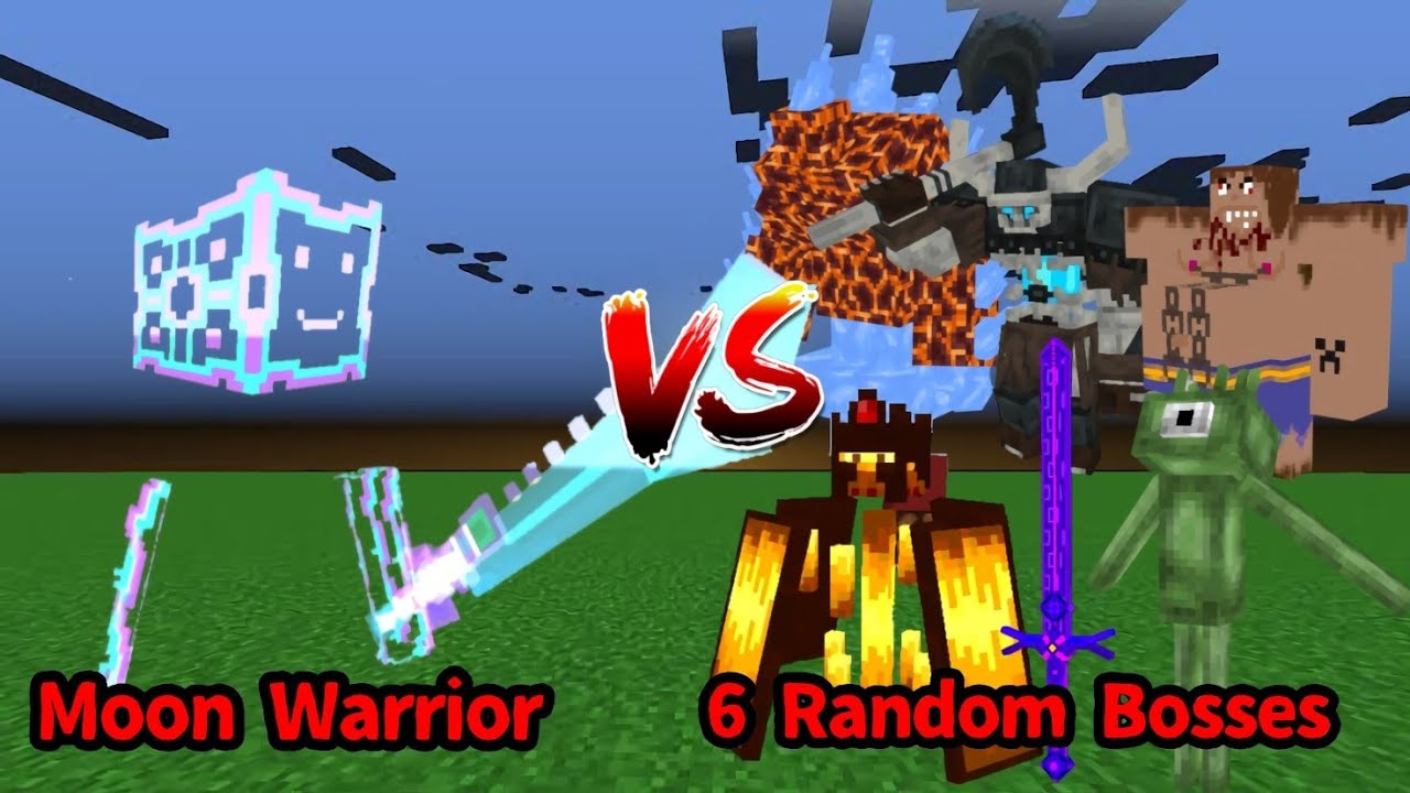 Moon Warrior vs 6 Random Bosses | Minecraft Mob Battle