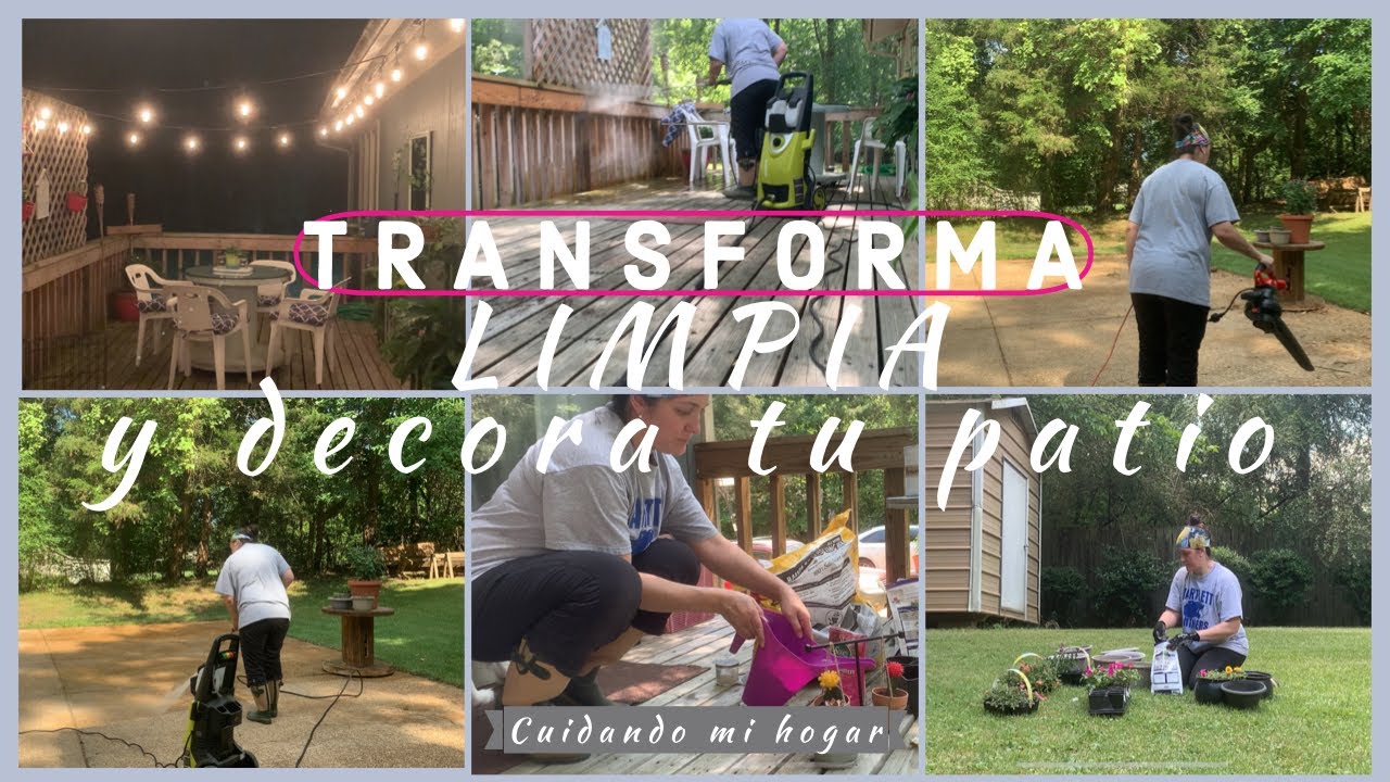 TRANSFORMACIÓN Y LIMPIEZA EXTREMA Y PROFUNDA DE PATIO Y JARDÍN~DECORACIÓN ECONÓMICA~ LIMPIA CONMIGO