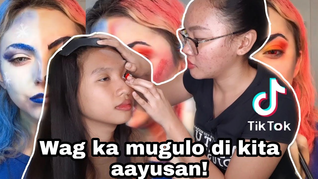 Copying Tiktok Makeupchallenge with My Sister! Laptrip nnman!