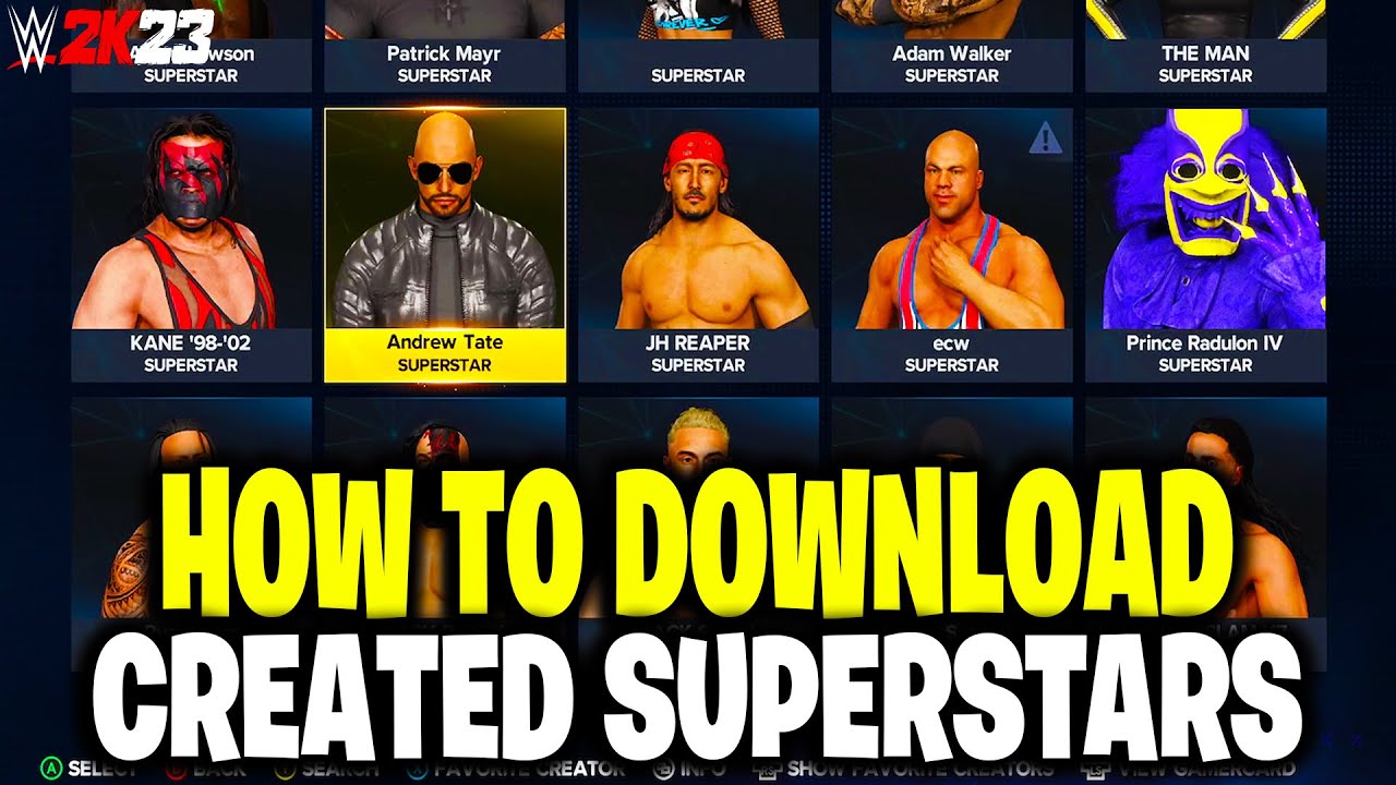 HOW TO DOWNLOAD SUPERSTARS IN WWE 2K23