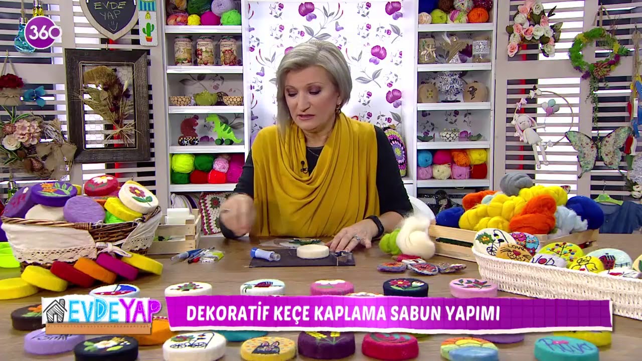 Dekoratif keçe kaplama sabun yapımı - Evde Yap - 13 02 2020