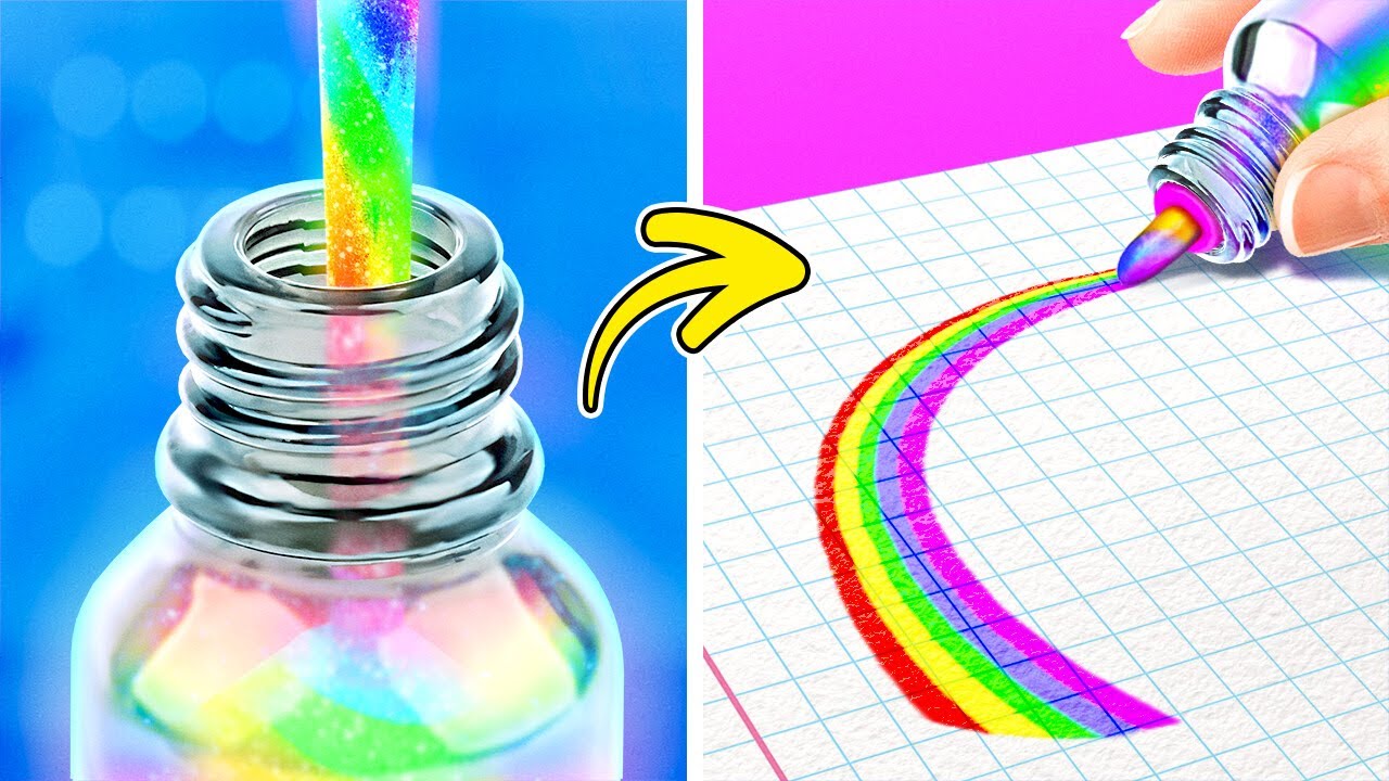 DIY Regenbogen-Stift 🌈 SCHUL-Hacks und Gadgets! Die besten 3D-Stift-Ideen auf YayTime! STAR