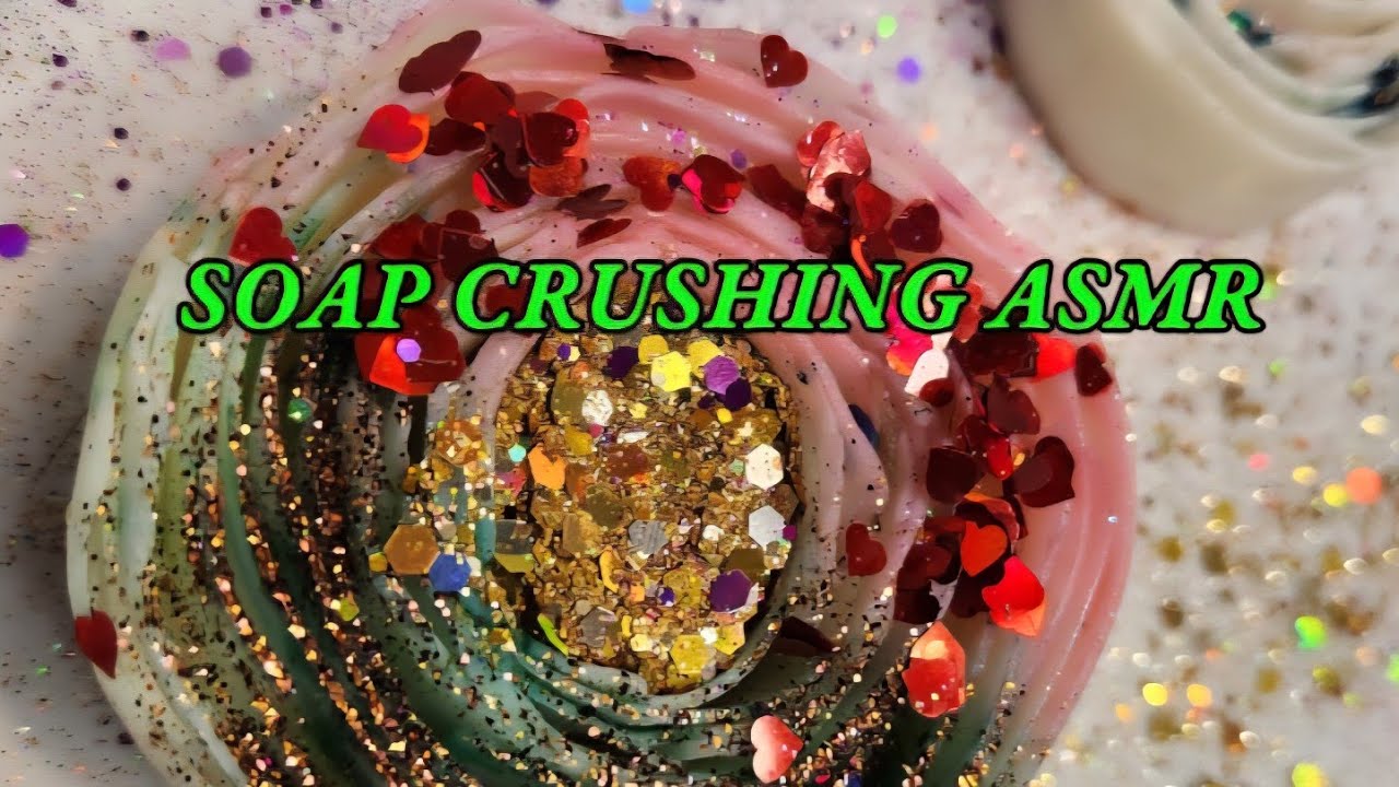 ASMR soap crushing💙Crunchy💙Satisfying sounds💚