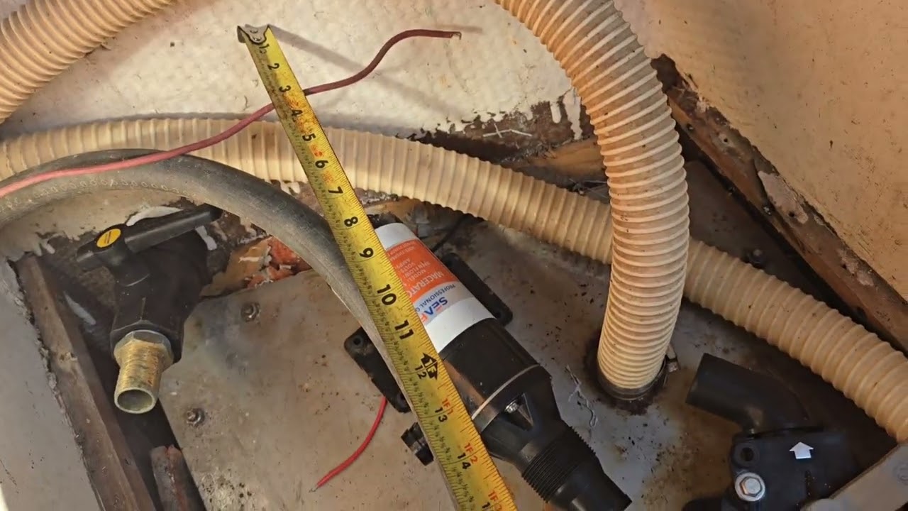 Installed Thruhull, Y Valve & Macerator Pump for Toilet Blackwater Tank  pump out system C&C 39