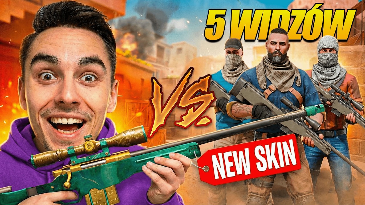 Я тестирую новый AWM за 500K  золота (AWM с нефритовым камнем)! 1 против 5 зрителей! Противостояние
