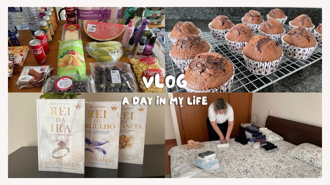 Vlog || Compras semanais, cupcakes de chocolate, livros que estou a ler, organização de roupa...